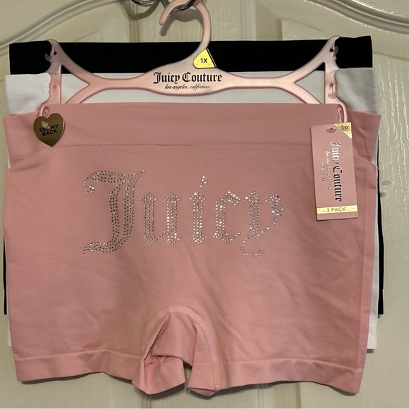 Juicy Couture 3 Pk Women's Rhinestones Underwear Panties Intimates plus size - Picture 10 of 12